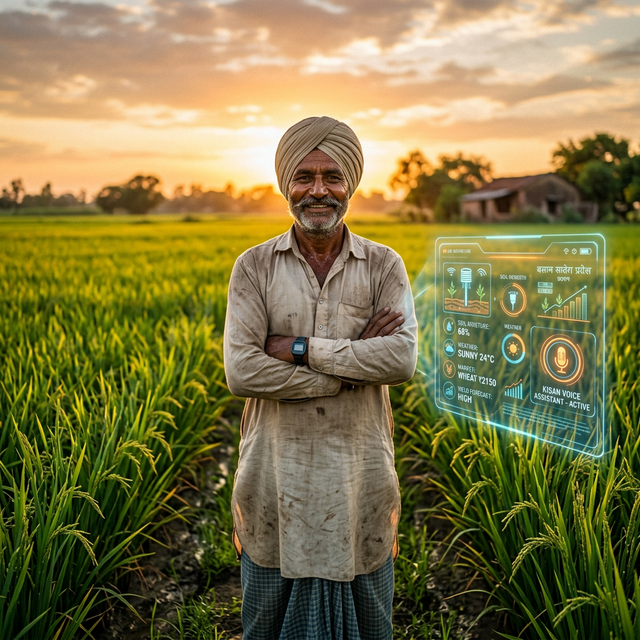 Indian farmer in field